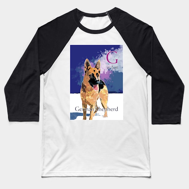 G is for German Shepherd Baseball T-Shirt by Ludwig Wagner